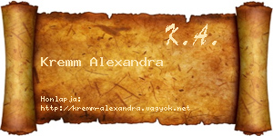 Kremm Alexandra névjegykártya